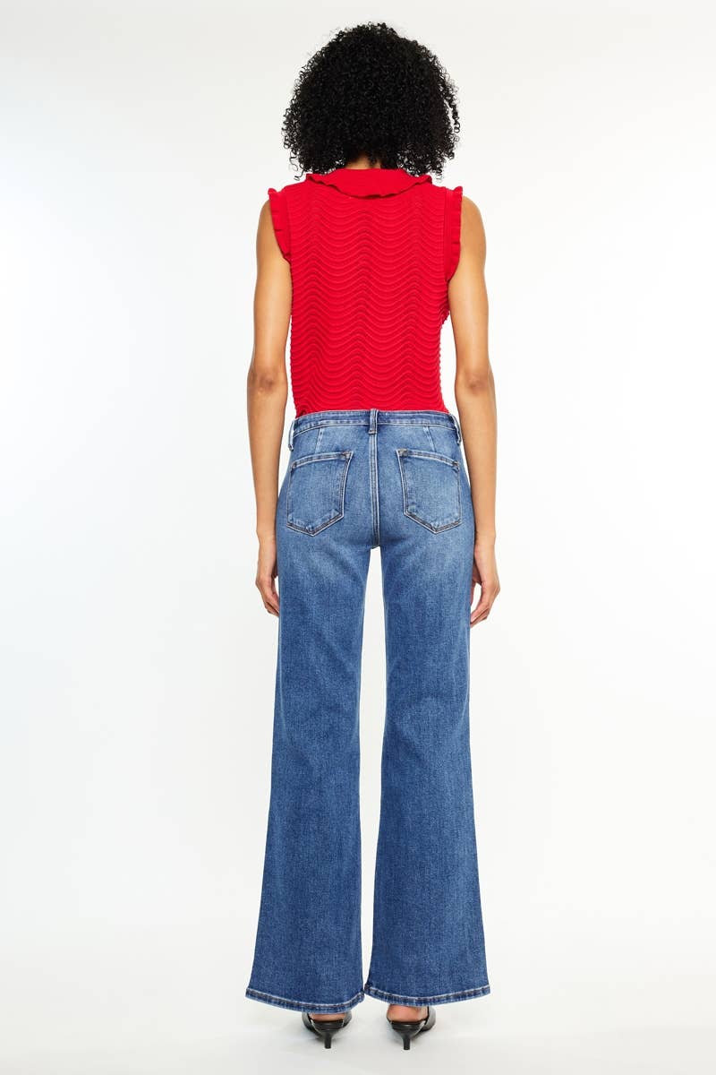 KanCan MID RISE WIDE FLARE JEANS-KC9449M-PT