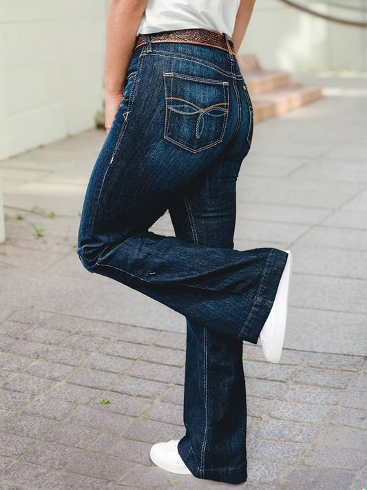 Western Stitch Patched Pocket Bootcut Jeans
