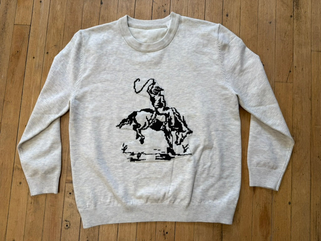 Western Horse Cowboy Rodeo Knit Sweater crewneck pullover