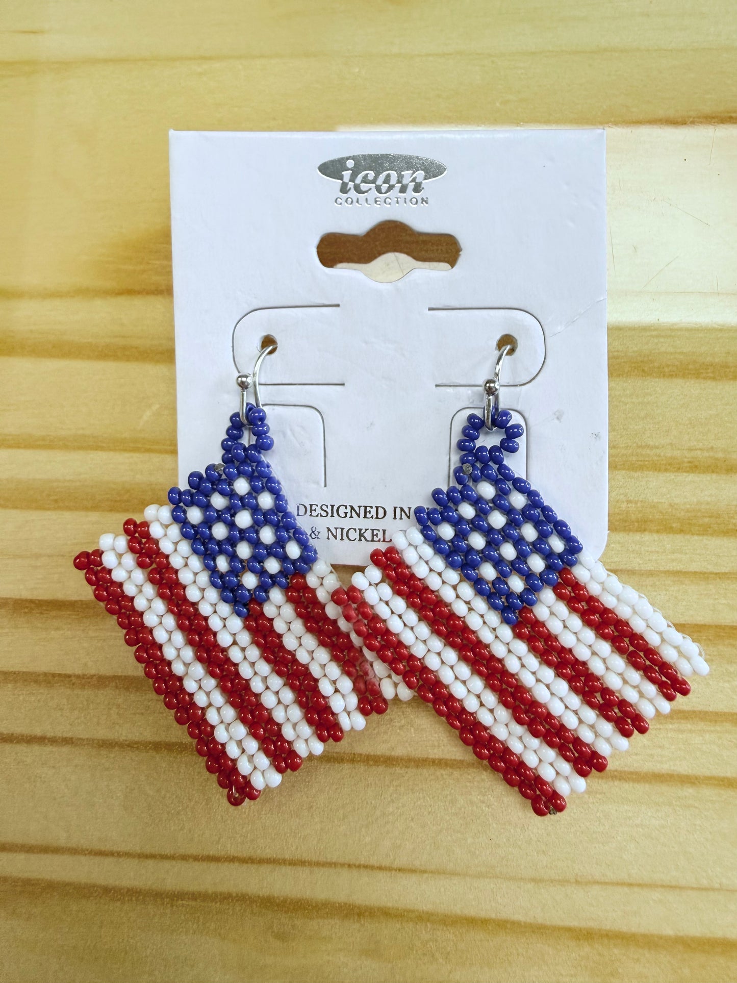 Stars & Stripes Beaded Earrings