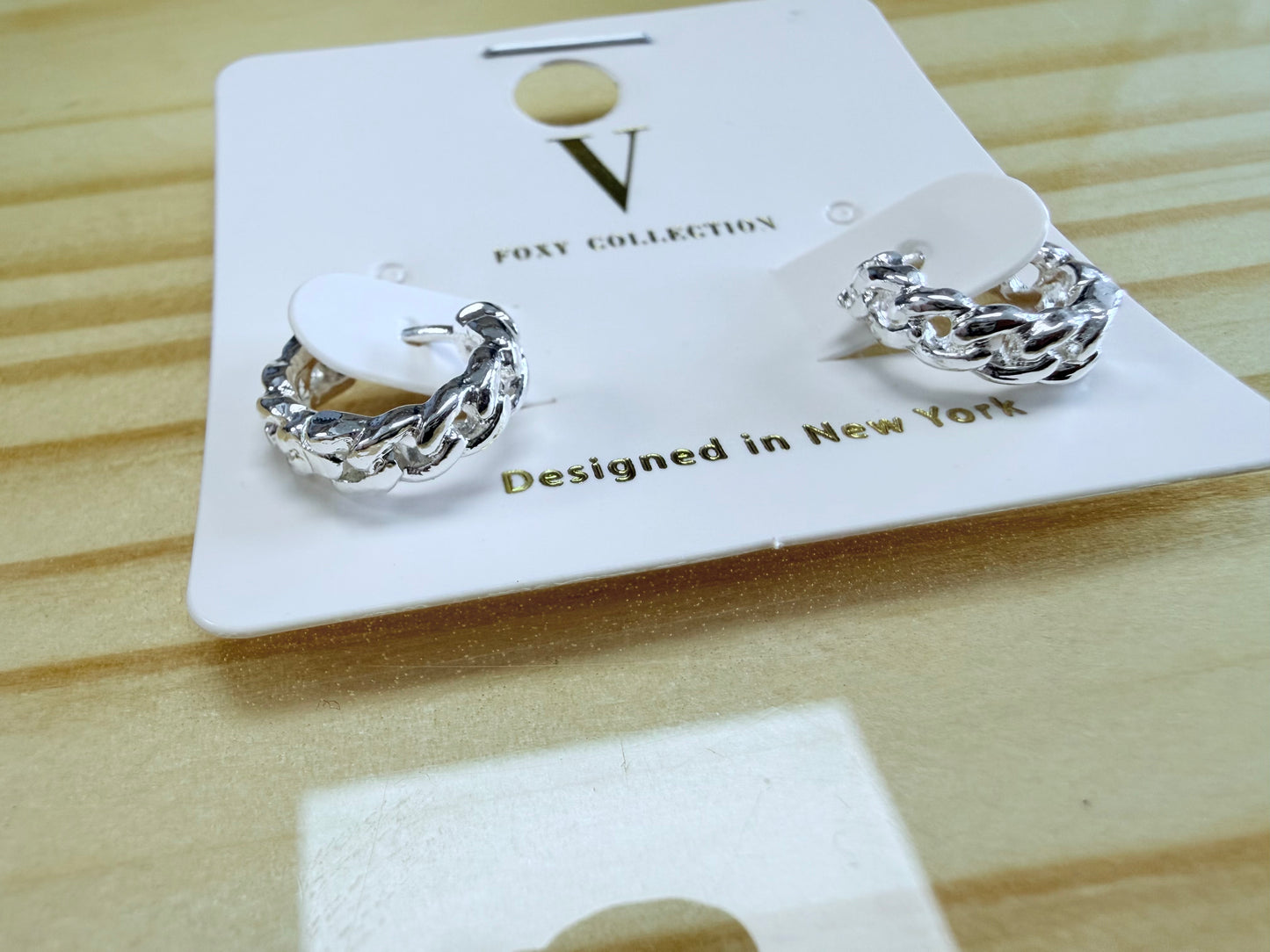 Twisted Silver Huggie Hoops