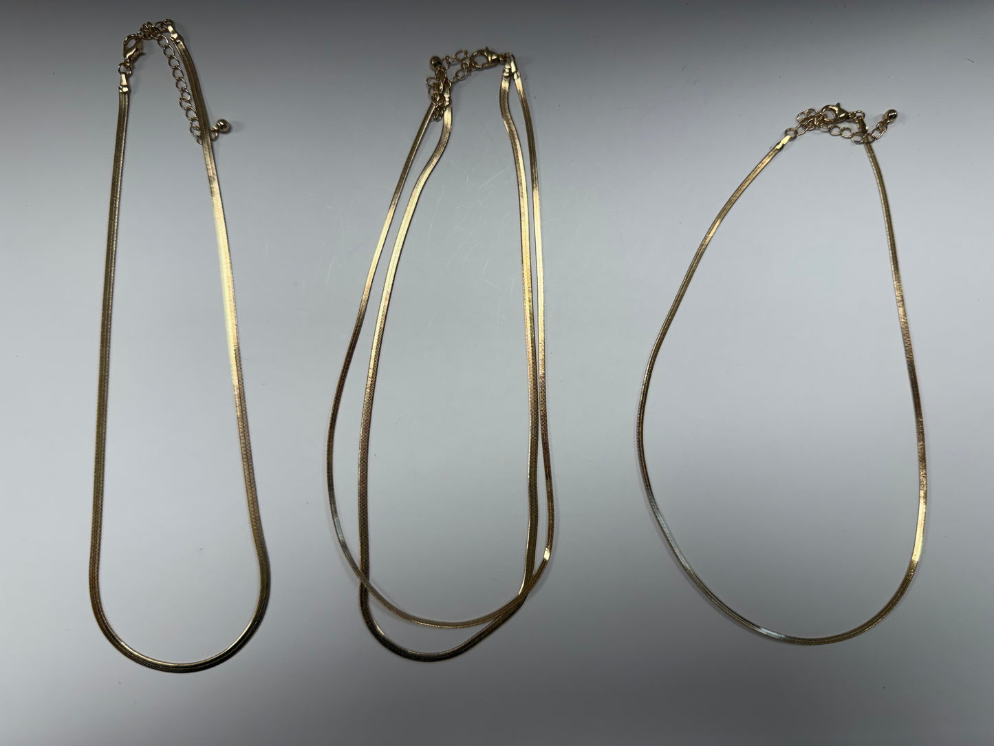 Golden Herringbone Layered Necklace Set