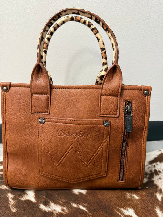 Wrangler Leopard Print Concealed Carry Tote/Crossbody