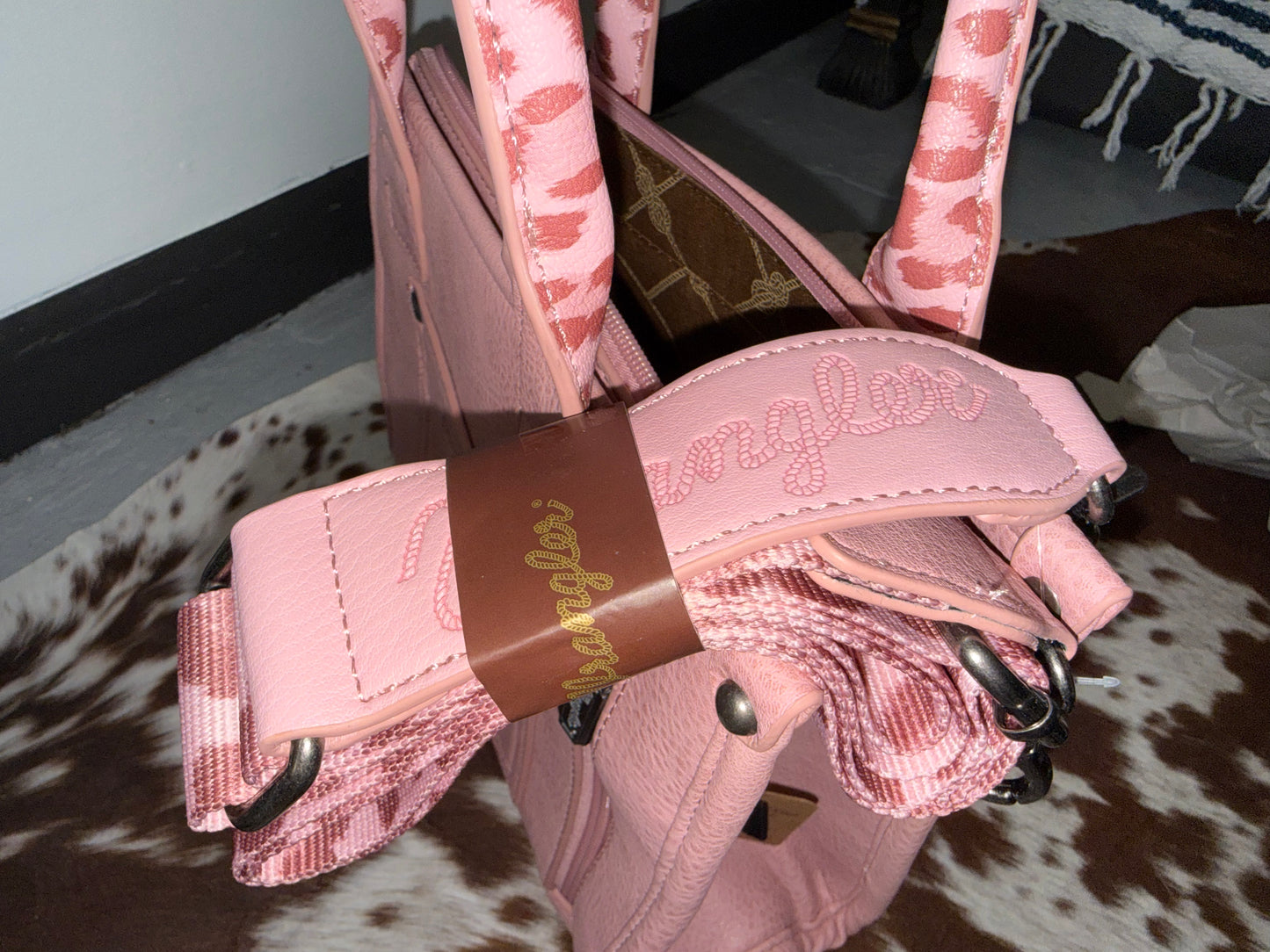 Wrangler Leopard Print Concealed Carry Tote/Crossbody