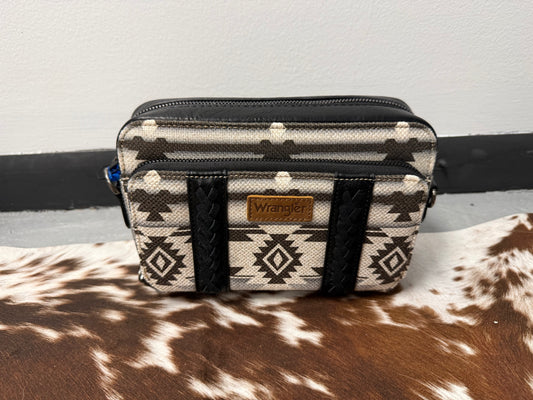 Wrangler Aztec Printed Crossbody Purse With Wallet Compartment