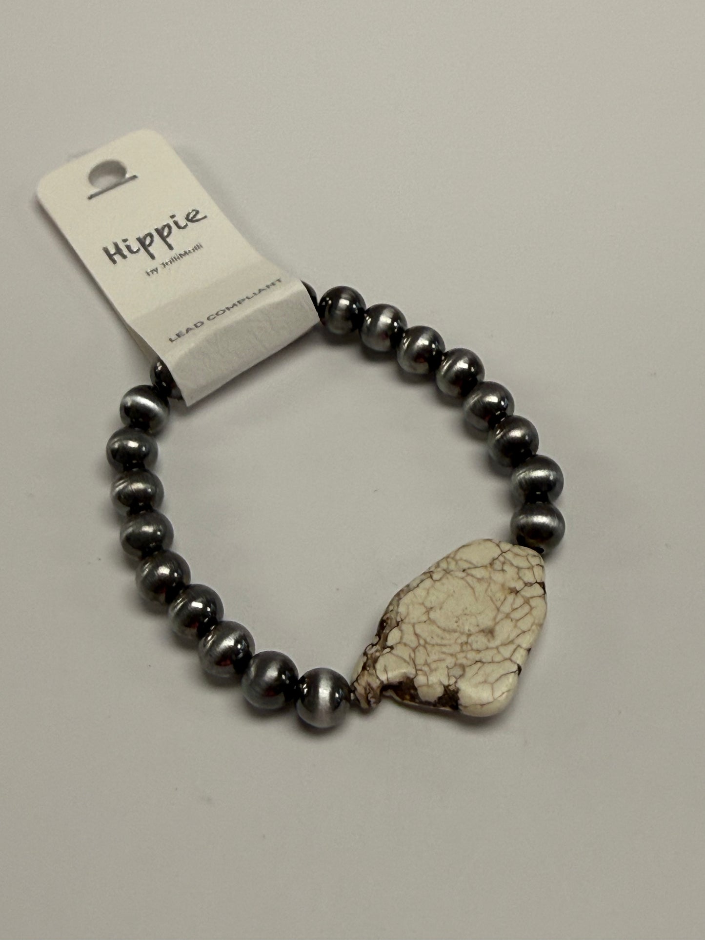 Ivory Stone Stretch Bracelet