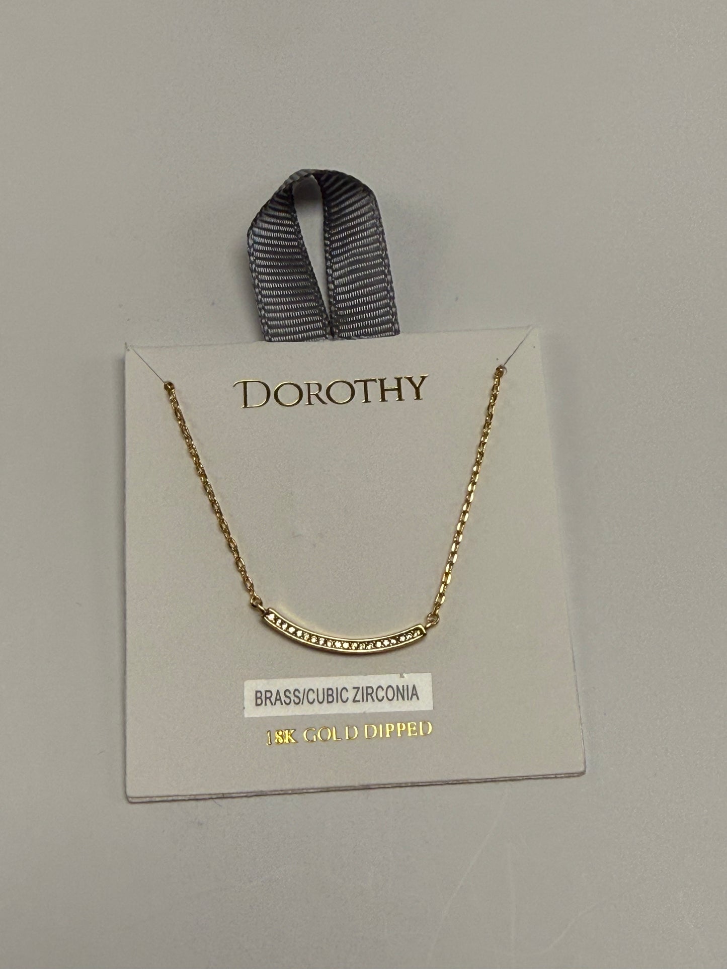 Golden Crystal Bar Necklace