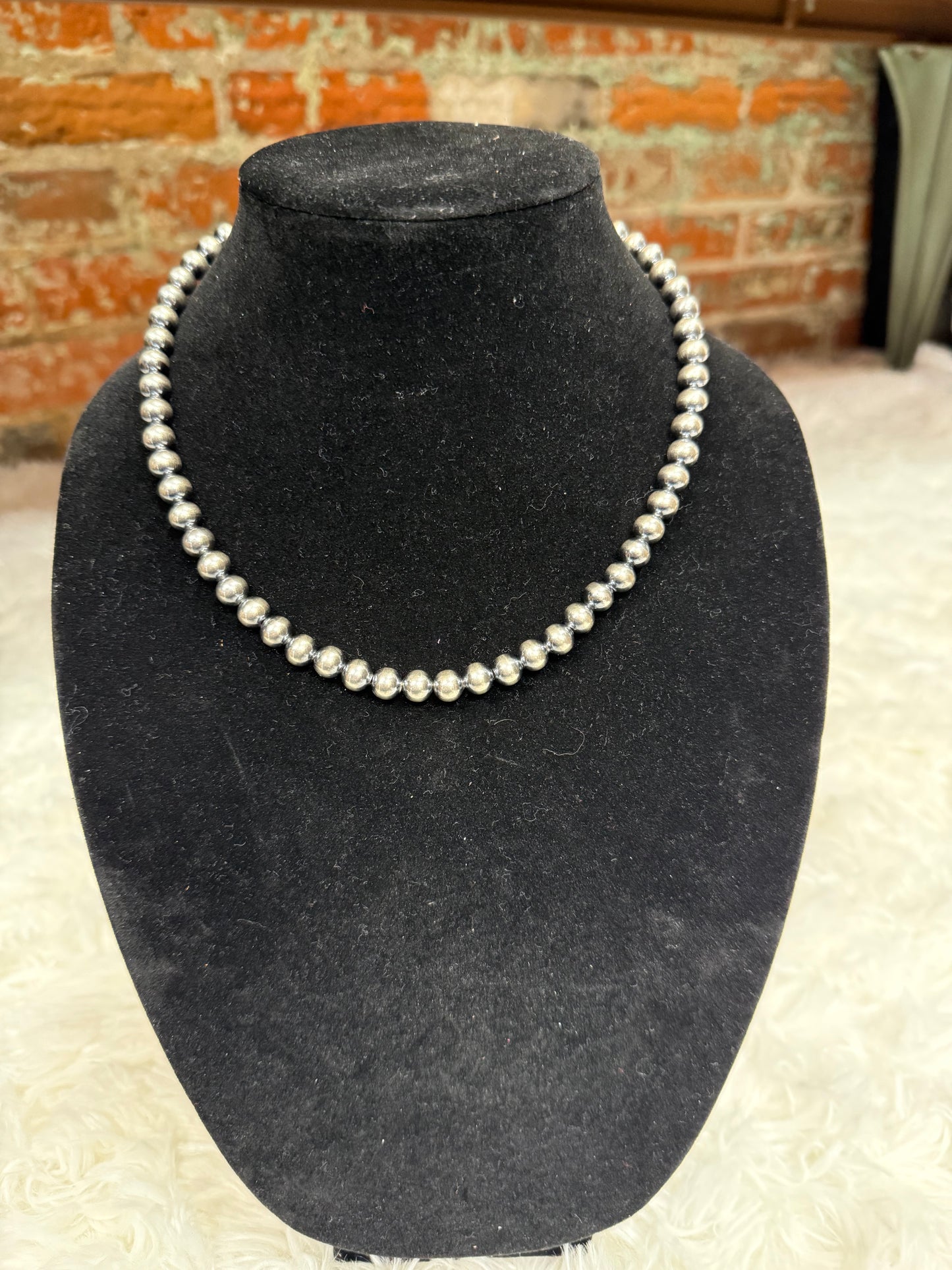 18" Sterling Silver 8mm Pearls