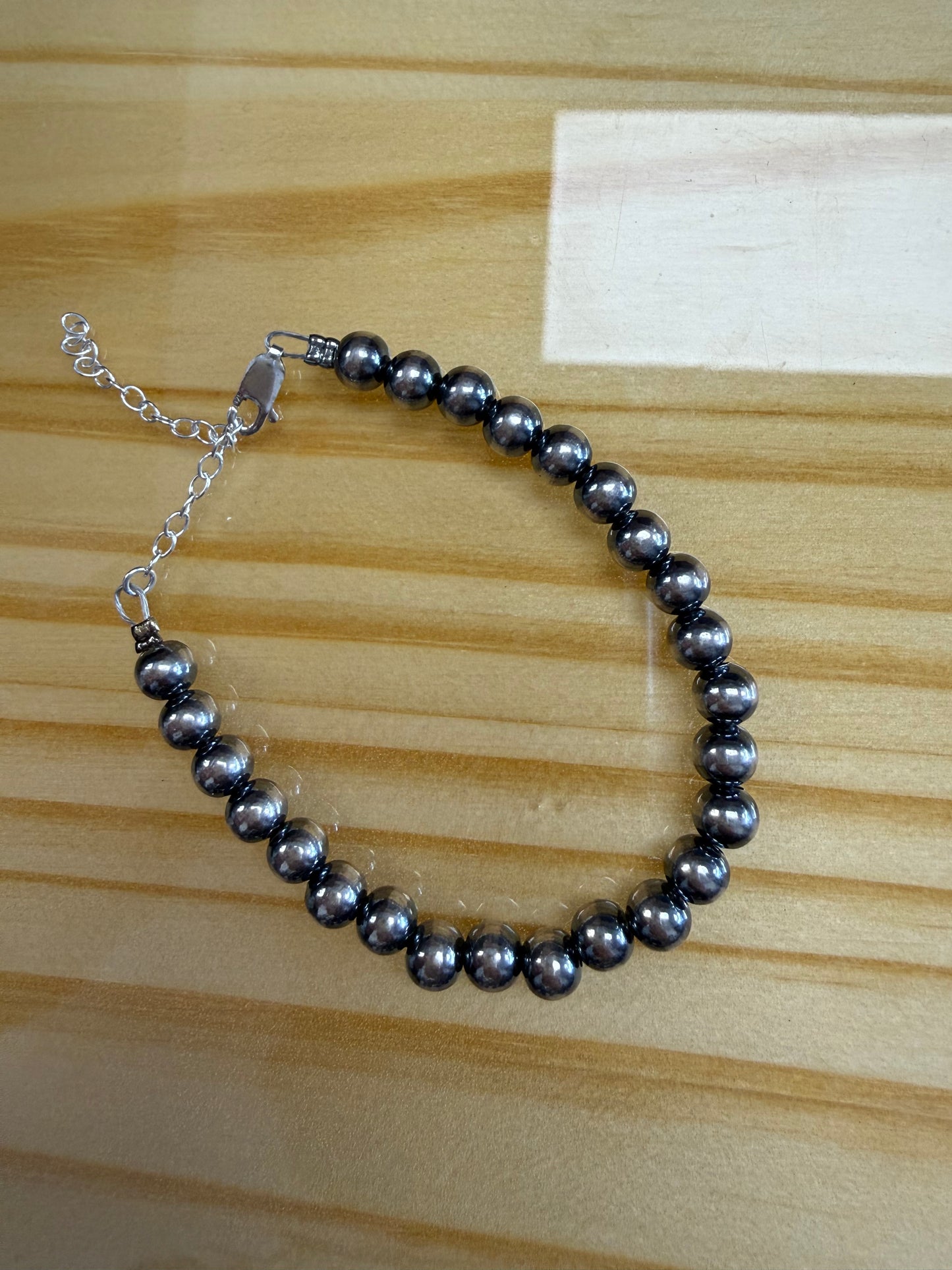 6mm Sterling Silver Pearl bracelet