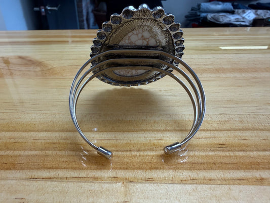 Faux White Turquoise Large Cuff