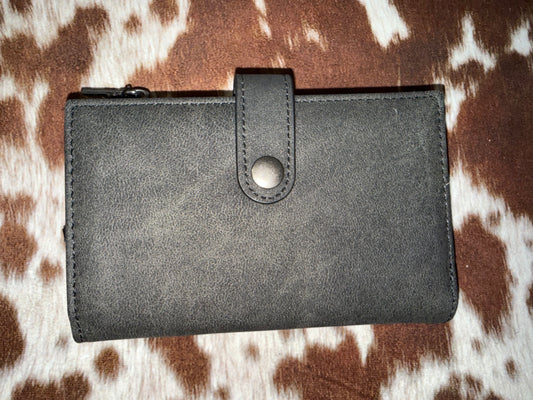 Wrangler Genuine Hair-On Cowhide Card Holder Bi-Fold Wallet