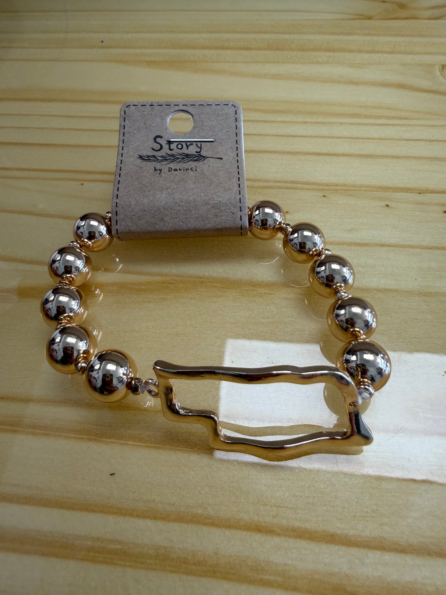 Nebraska Charm Beaded Bracelet