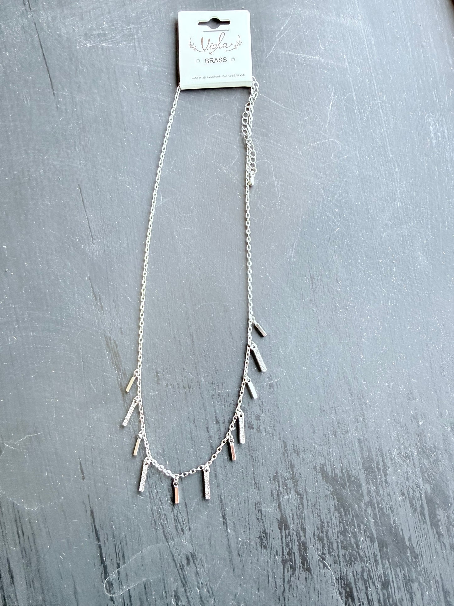 Silver Fringe Necklace