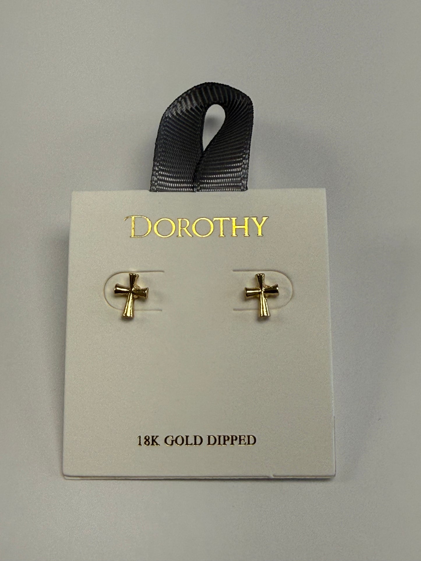 Classic Gold Cross Stud Earrings