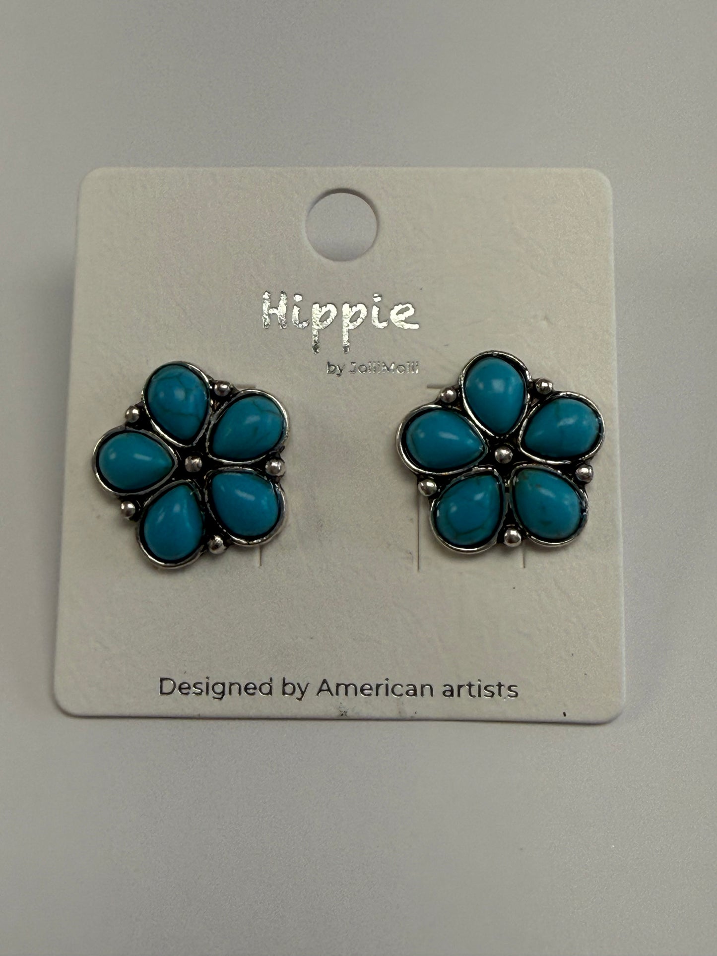 Turquoise Blossom Stud Earrings