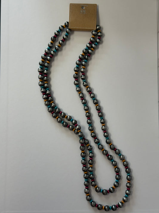 60-Inch Silver Bead Necklace