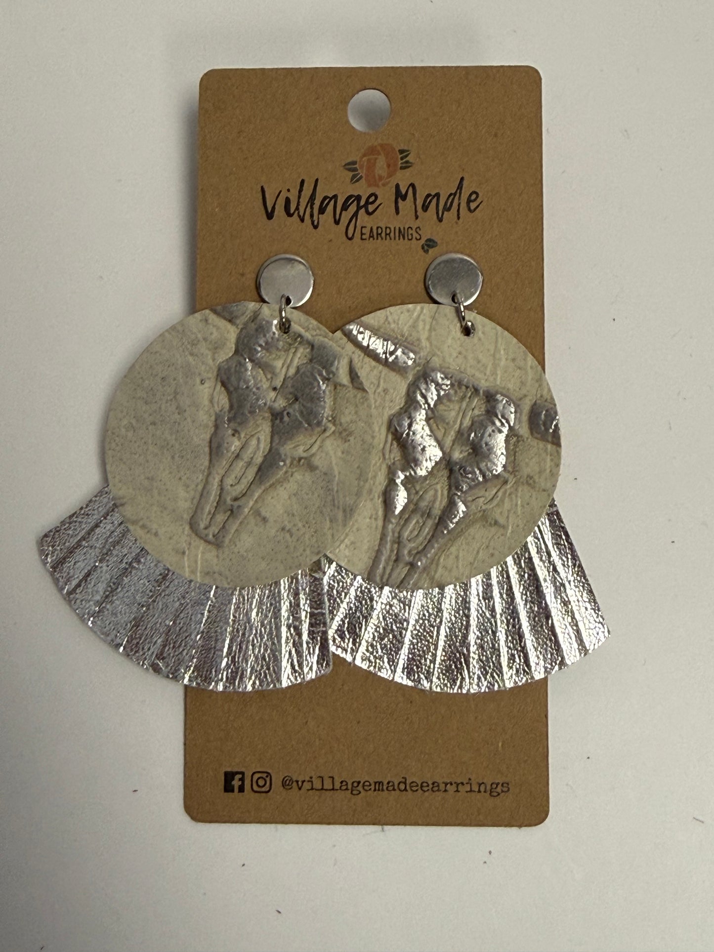 Silver Prairie Fan Earrings