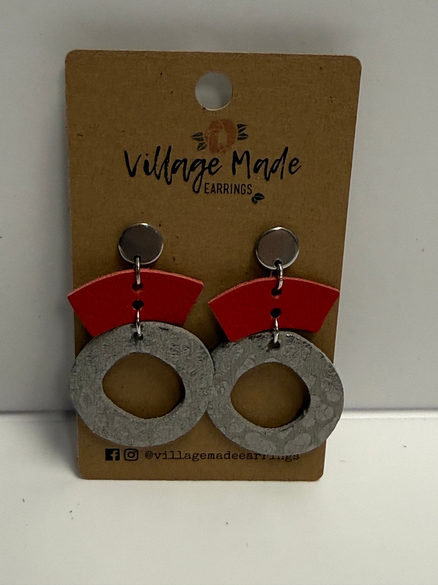 Scarlet Slate Statement Earrings