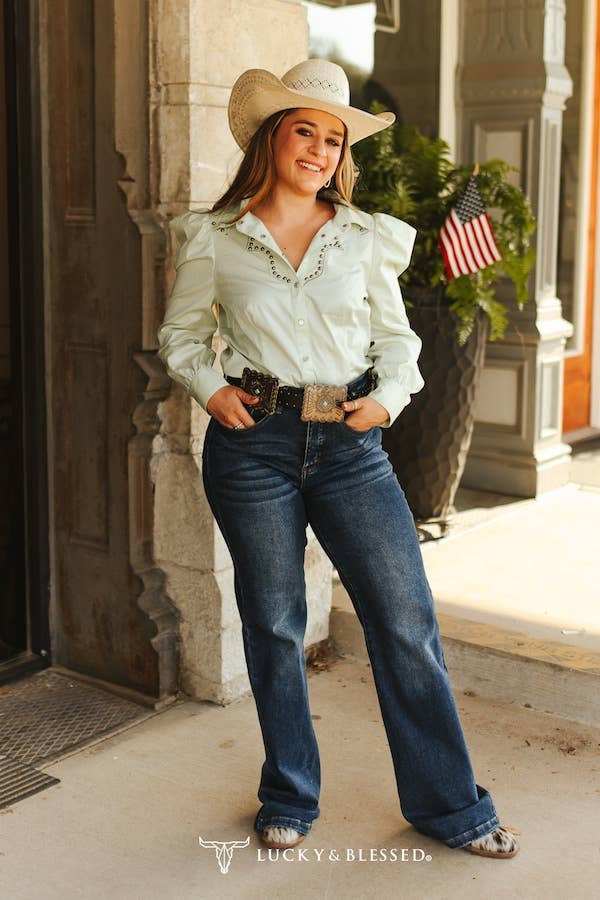 Mid Wash Mid Rise Trouser Jeans (33.5in Inseam)