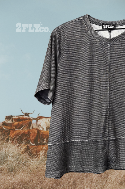 WESTERN CLASSIC TOP *CHARCOAL