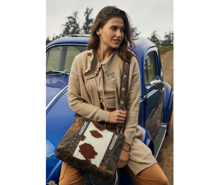 Myra Cornell Rose Leather & Hairon Bag