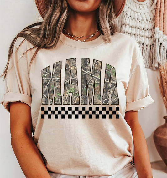 Mama Camo Checkered Graphic Tee
