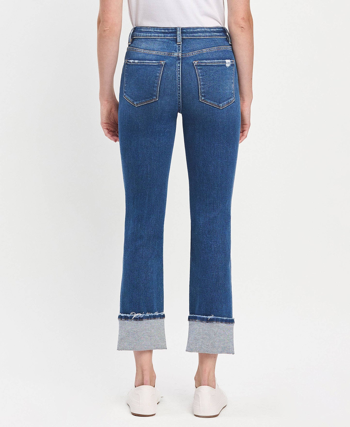 Vervet HIGH RISE CUFFED SLIM STRAIGHT JEANS