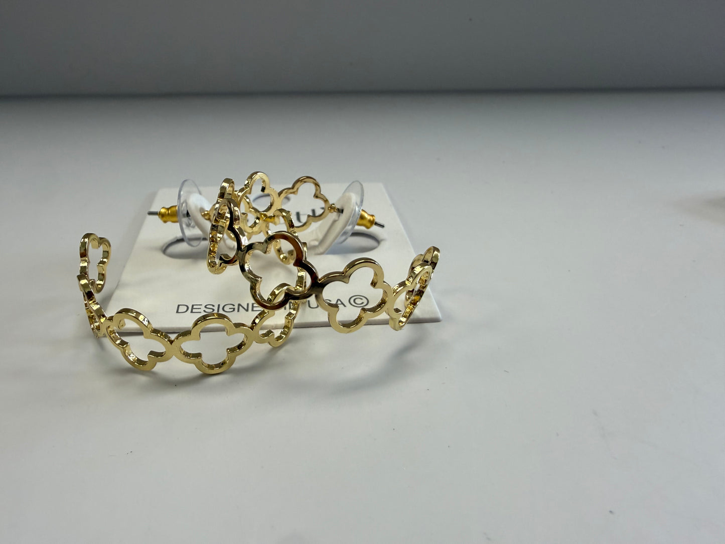 Lucky Clover Hoop Earrings