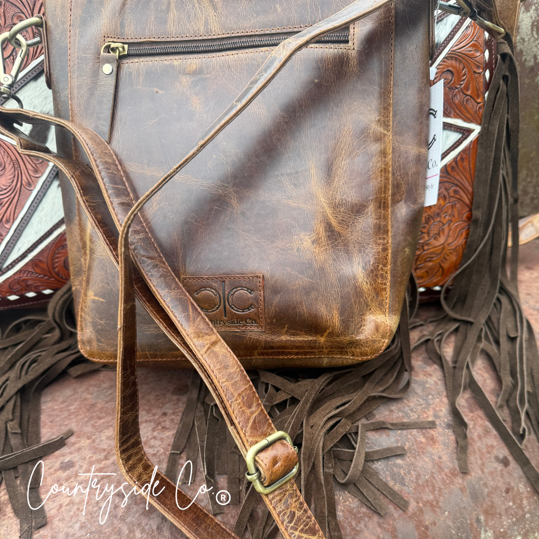 Bronco Tooled Leather Bolt Purse Limited Edition