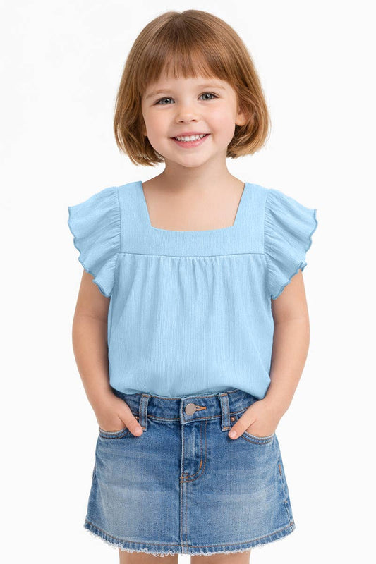 Girl's Fashion Top w/ Square Neckline
