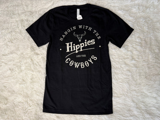 Hangin with the Hippies & The Cowboys Western Graphic Tee