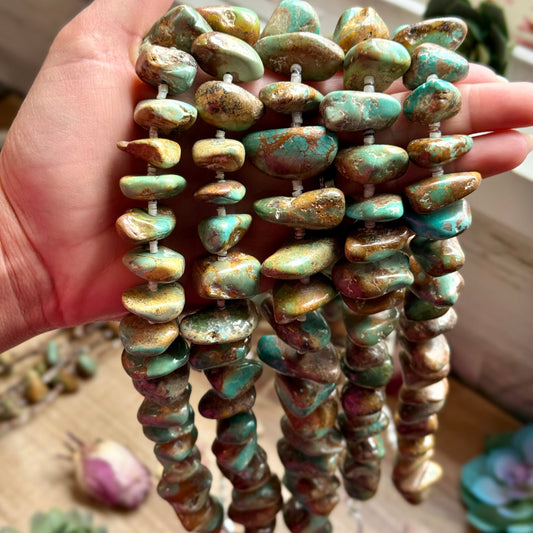 26” Shell & Turquoise Nugget Necklace