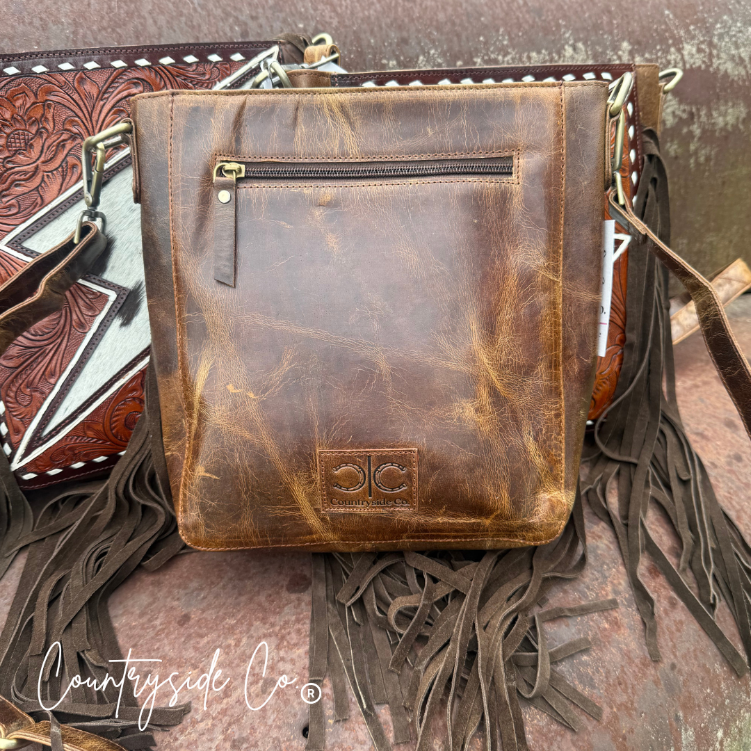 Bronco Tooled Leather Bolt Purse Limited Edition