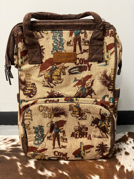 Wrangler Vintage Retro Cowboy Cool Print Backpack