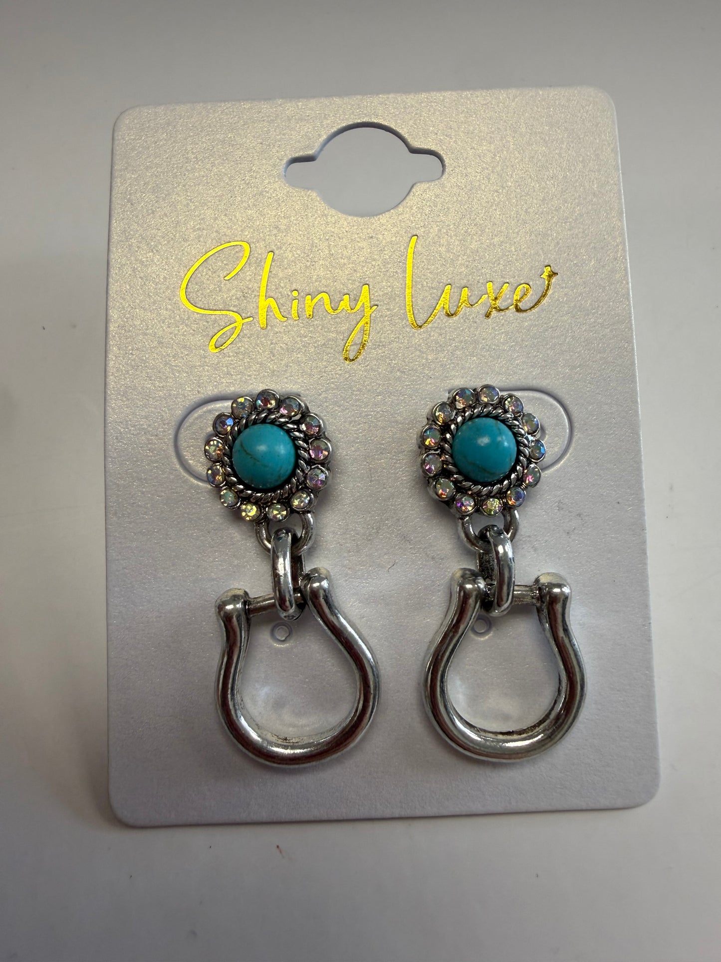 Turquoise Stirrup Earrings