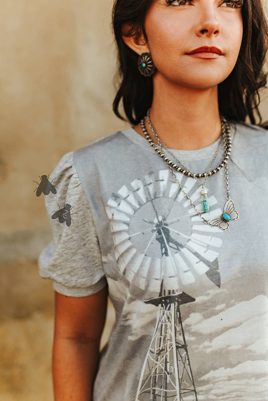 RANCH OASIS Puff Sleeve Tee