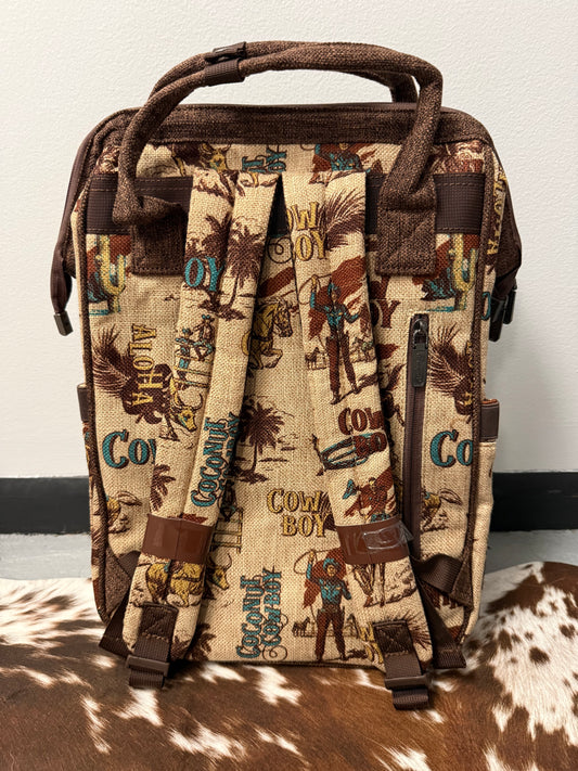 Wrangler Vintage Retro Cowboy Cool Print Backpack