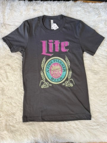 Lite a Fine Pilsner Beer  Cowboy Graphic Tee