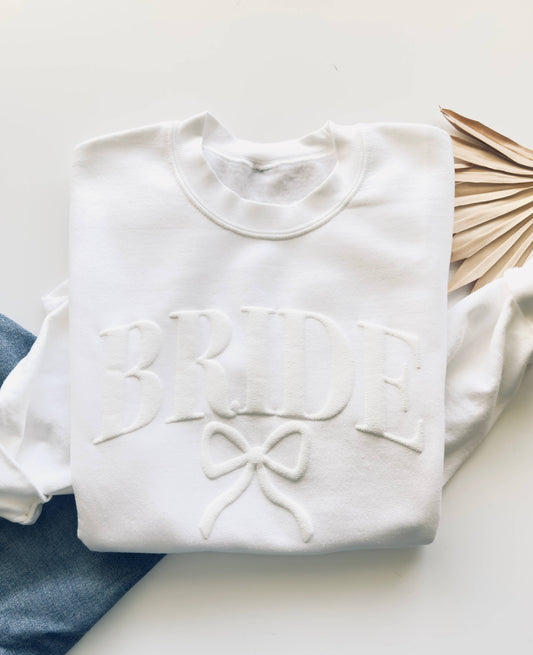 BRIDE Bow Crewneck Sweatshirt Unisex Bride to Be Sweatshirt