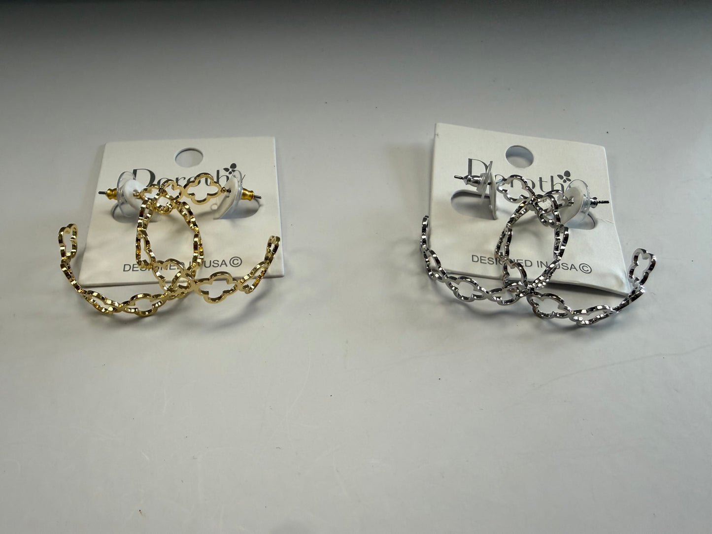 Lucky Clover Hoop Earrings