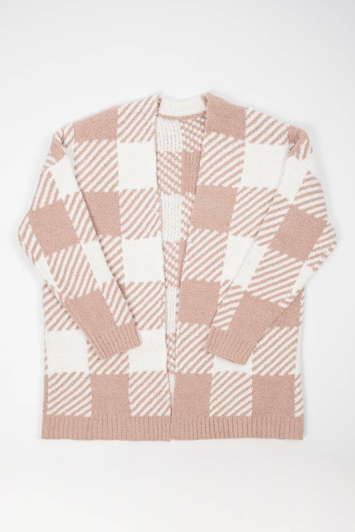 Beige Plaid Luxe Cardigan