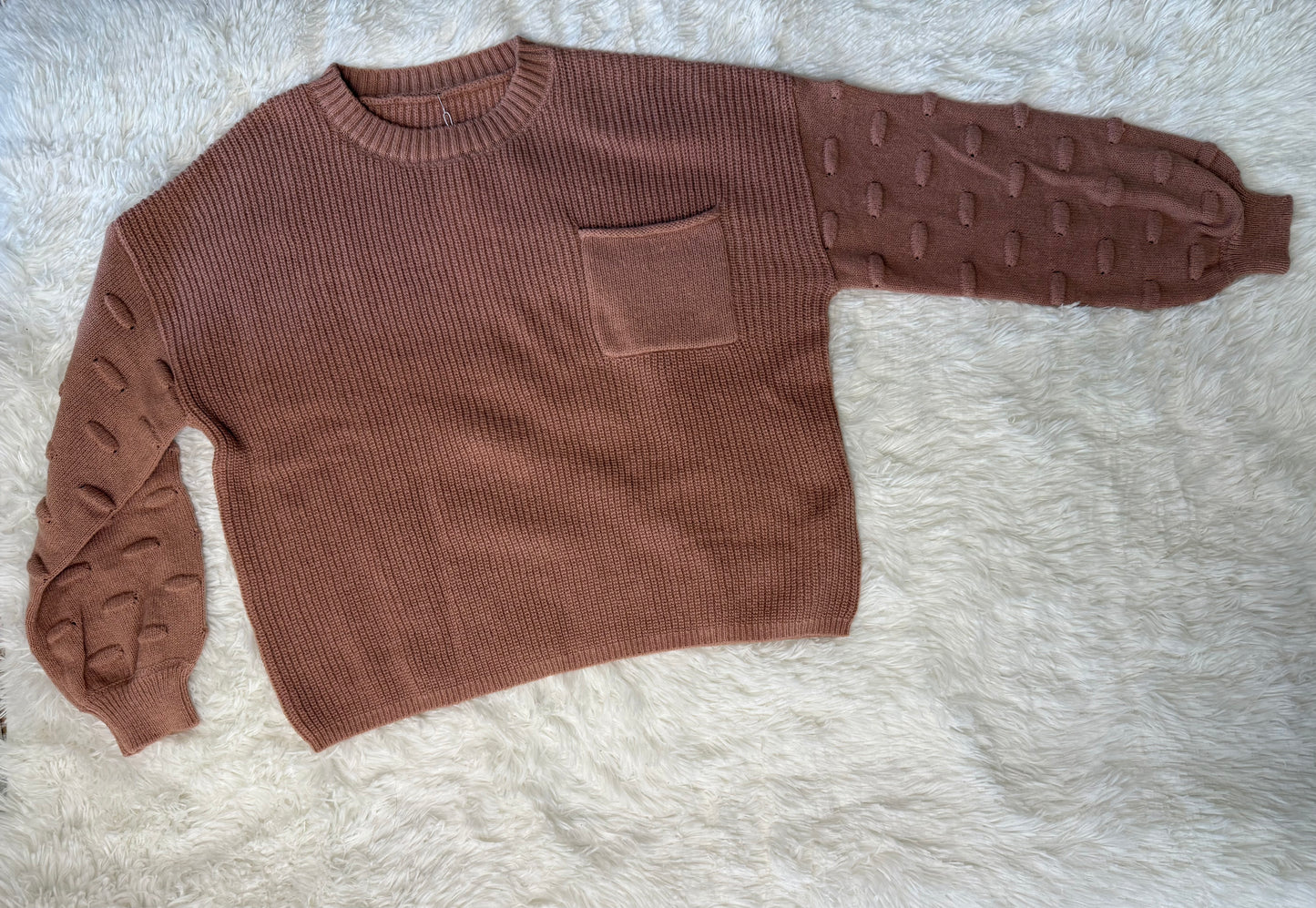 SOLID POCKET PULLOVER KNIT SWEATER