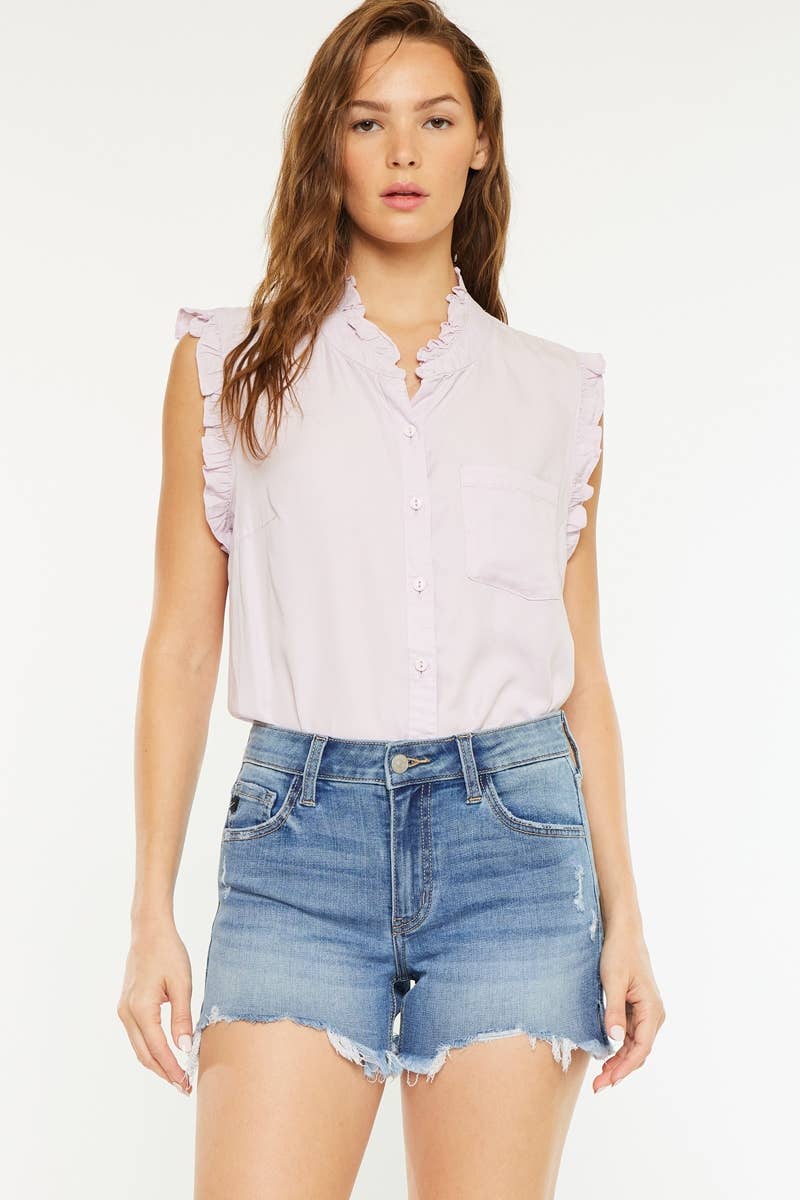 MID RISE DENIM SHORTS-KC20079M