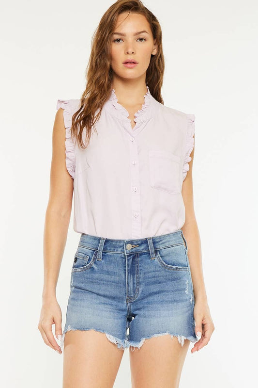 MID RISE DENIM SHORTS-KC20079M