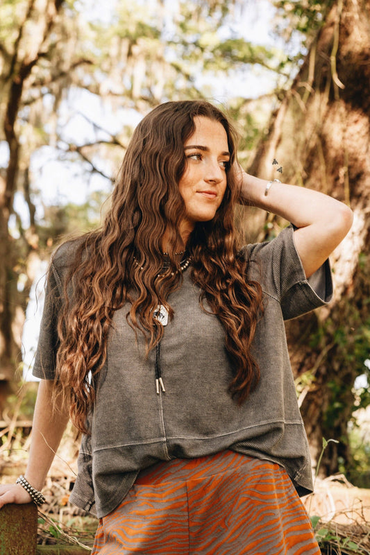 WESTERN CLASSIC TOP *CHARCOAL