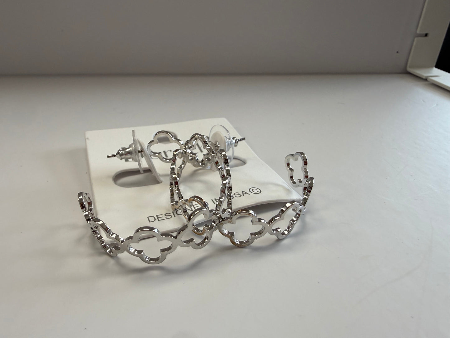 Lucky Clover Hoop Earrings