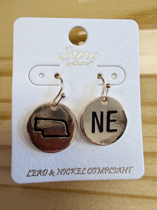 Nebraska Stamp Earrings