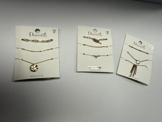 Golden Layered Trio Necklace Set