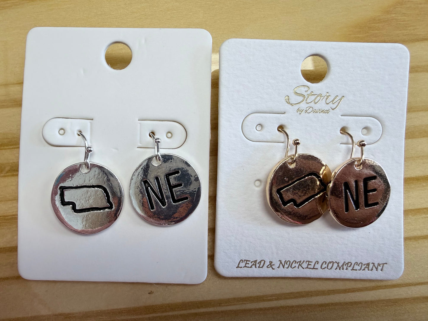 Nebraska Stamp Earrings