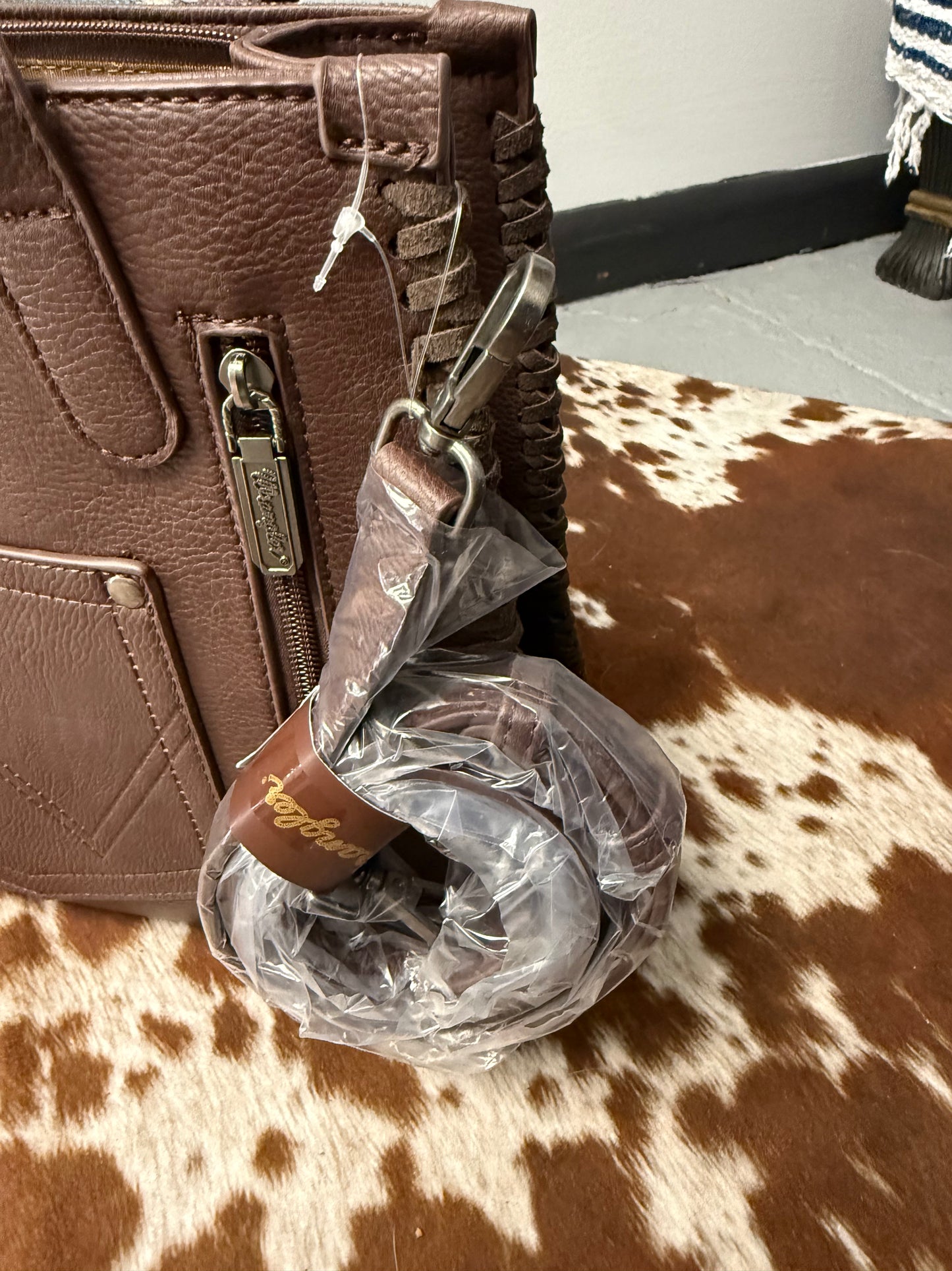 Wrangler Vintage Retro Cowboy Cool Print Concealed Carry Satchel/Crossbody